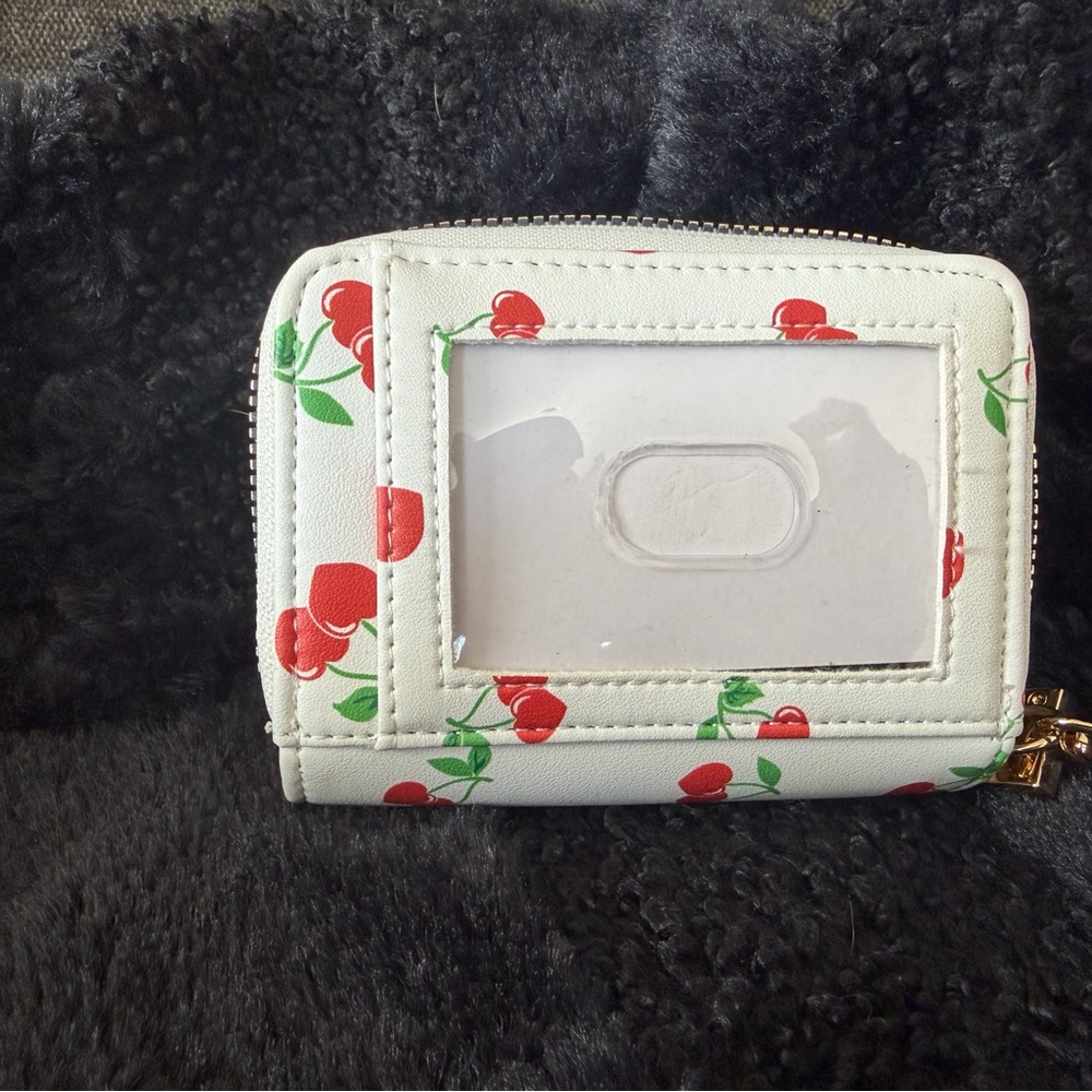 Betsey Johnson White Wallet with Red Cherry Design - Picture 2 of 4